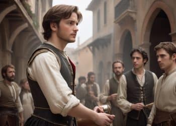 Peter with people outside his home. For the article who is peter in Romeo and Juliet.