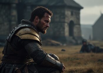 Macbeth image on sitting alone sad and thinking. Image of macbeth for the article leadership qualities of macbeth